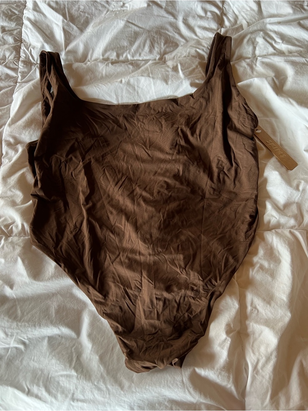 SKIMS Chocolate Brown Scoop Neck Bodysuit